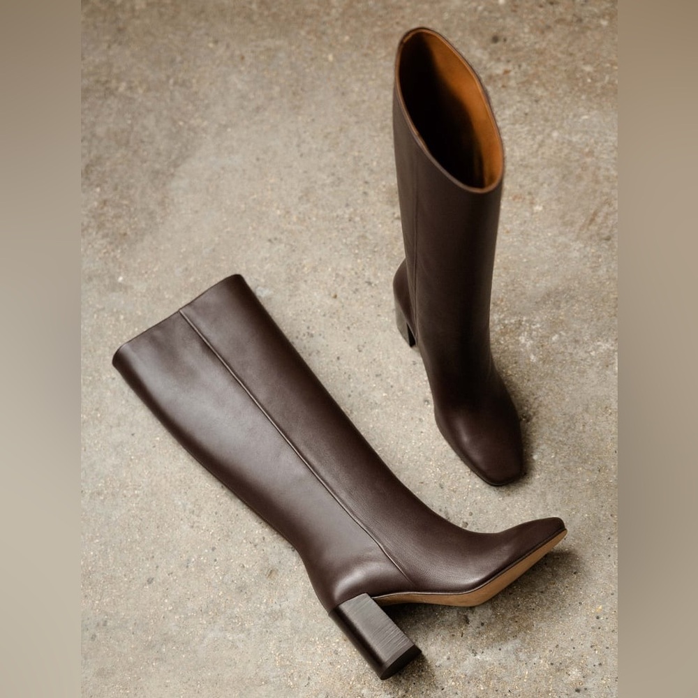 Bobbies Hisaé Tall Leather Boots in Brown Size 7.5